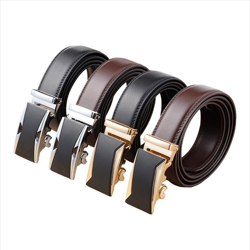 無段階調節牛革ベルト 合計4本 ベルト メンズ アパレル ファッション