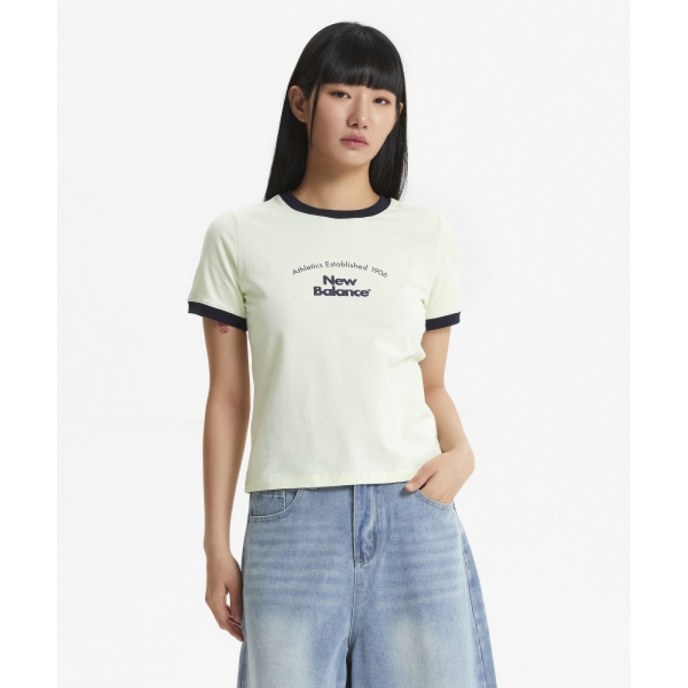 ニューバランス NBNEF2W512/レディースリンガー半袖Tシャツ (ライム)