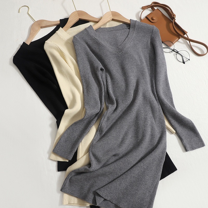 【1つ買うと10つ無料】レジャーバーソドレスドレス2025秋と冬の気質若々しいヒップヒップセータースカート