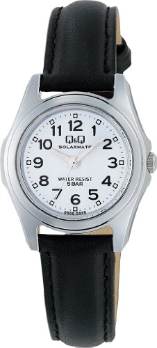 腕時計 アナログ ソーラー 防水 革ベルト H009-304 レディース ホワイト