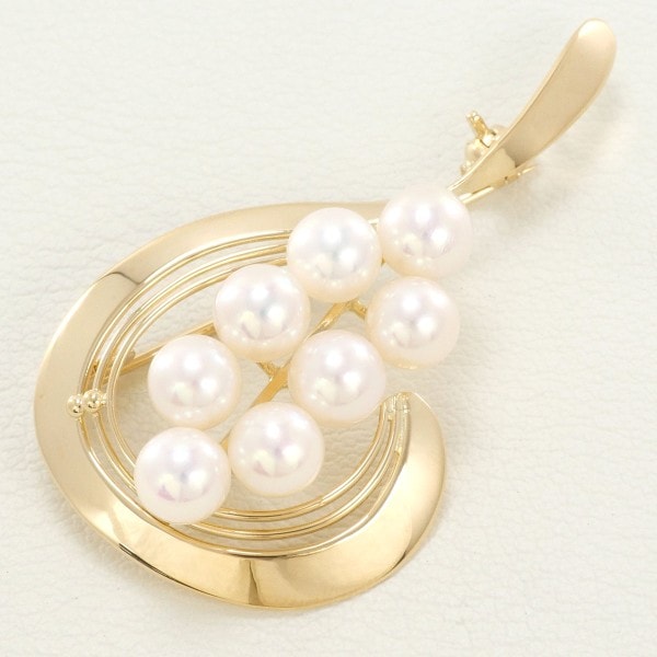 K18 18金 YG イエローゴールド ブローチ パール (真珠) ジュエリー 中古