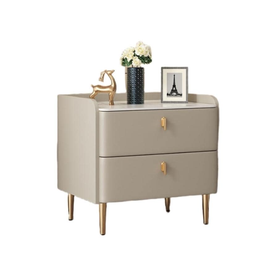 ベッドサイドテーブル無垢材シンプルモダン小さなキャビネットベッドサイドキャビネット寝室二層小さなスレートベッドサイド収納キャビネット引き出し付きベッド