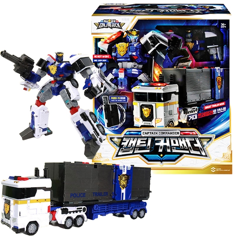 最強警察ミニ特攻隊キャプテンコマンダー警察車トレーラートラックロボット玩具