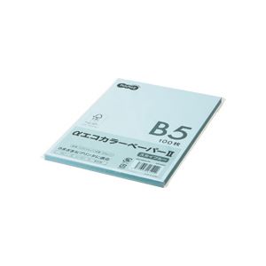 (まとめ) TANOSEE αエコカラーペーパーII B5 スカイブルー 少枚数パック 1冊(100枚) (×30セット)