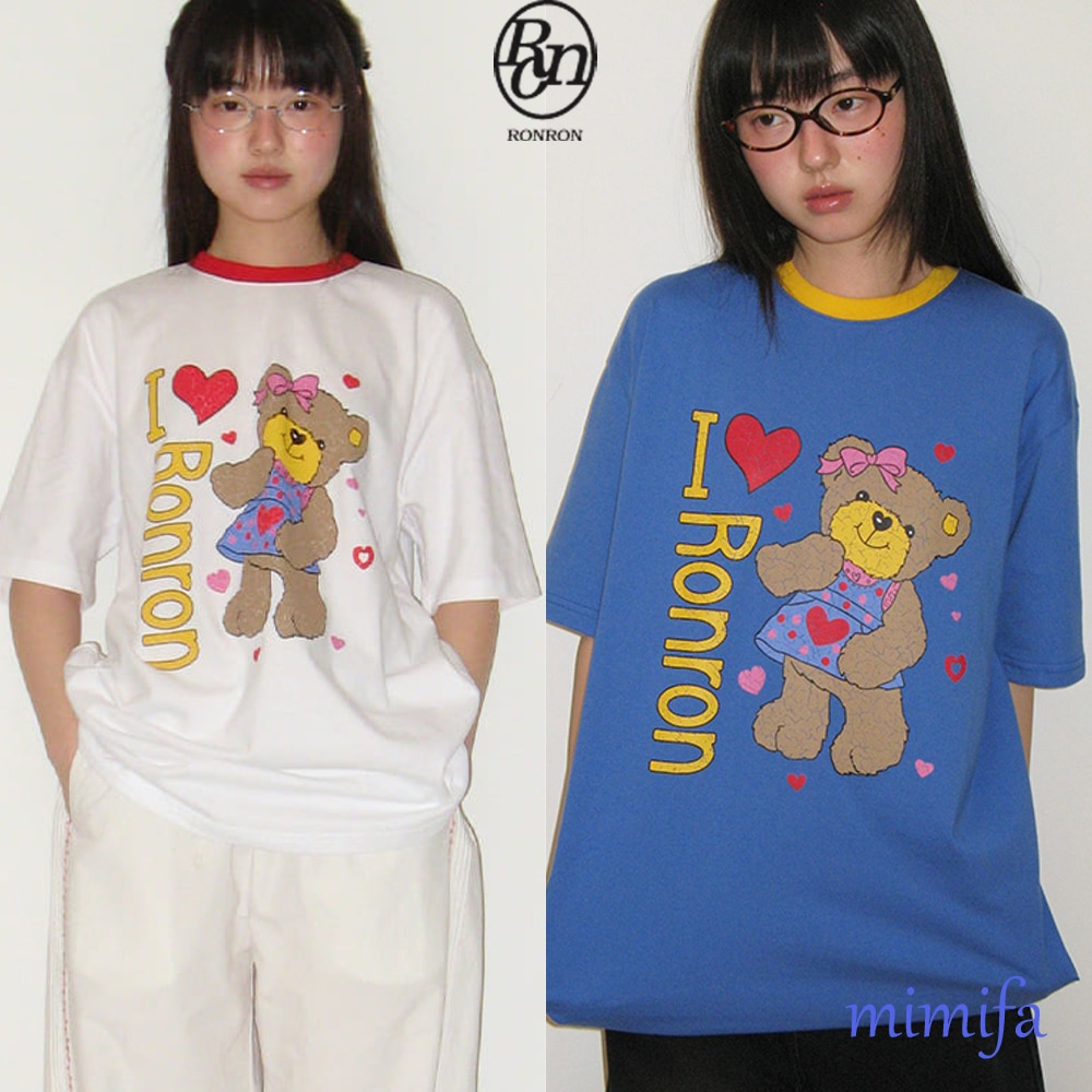 I RR ベア クラック オーバーフィット Tシャツ クマ柄 ビッグシルエット 半袖