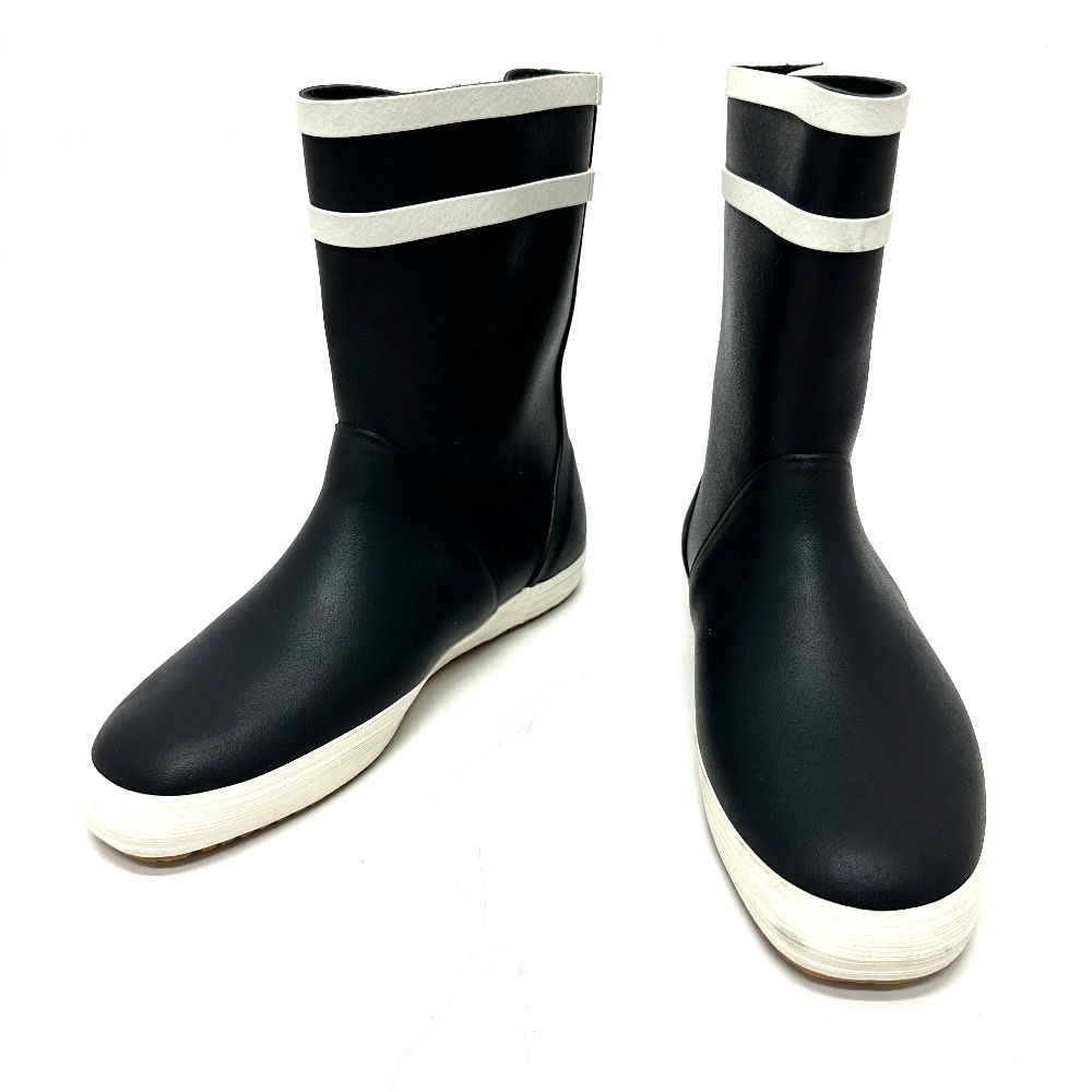ブーツ エディ期 ロゴ バイカラー レインブーツ ラバー ブラック