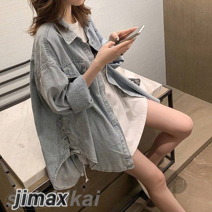 デニムブラウス レディース きれいめ 40代 春夏秋 デニムジャケット オシャレデニムシャツ 長袖トップス 韓国風 ゆったり カジュアルシャツアウター
