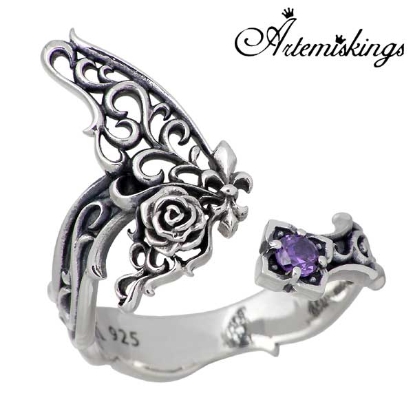 アルテミスキングス ARTEMIS KINGS シルバー アクセサリー リング シルバー リング パピヨン ローズ シルバー パープルキュービック 指輪 AKR0031