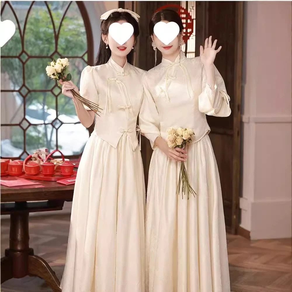 【2枚購入で 3oo円OFF】新しいスタイルの花嫁介添人ドレスドレスセンシング小さな花嫁介添人グループ