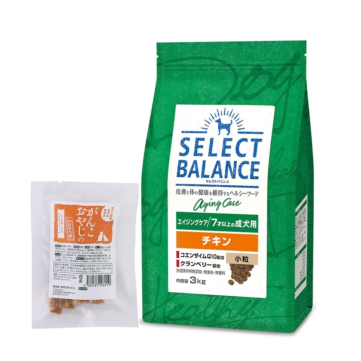 ドッグフード エイジングケア チキン 小粒3kg【国産たじま鶏ジャーキー(小サイズ)付き】