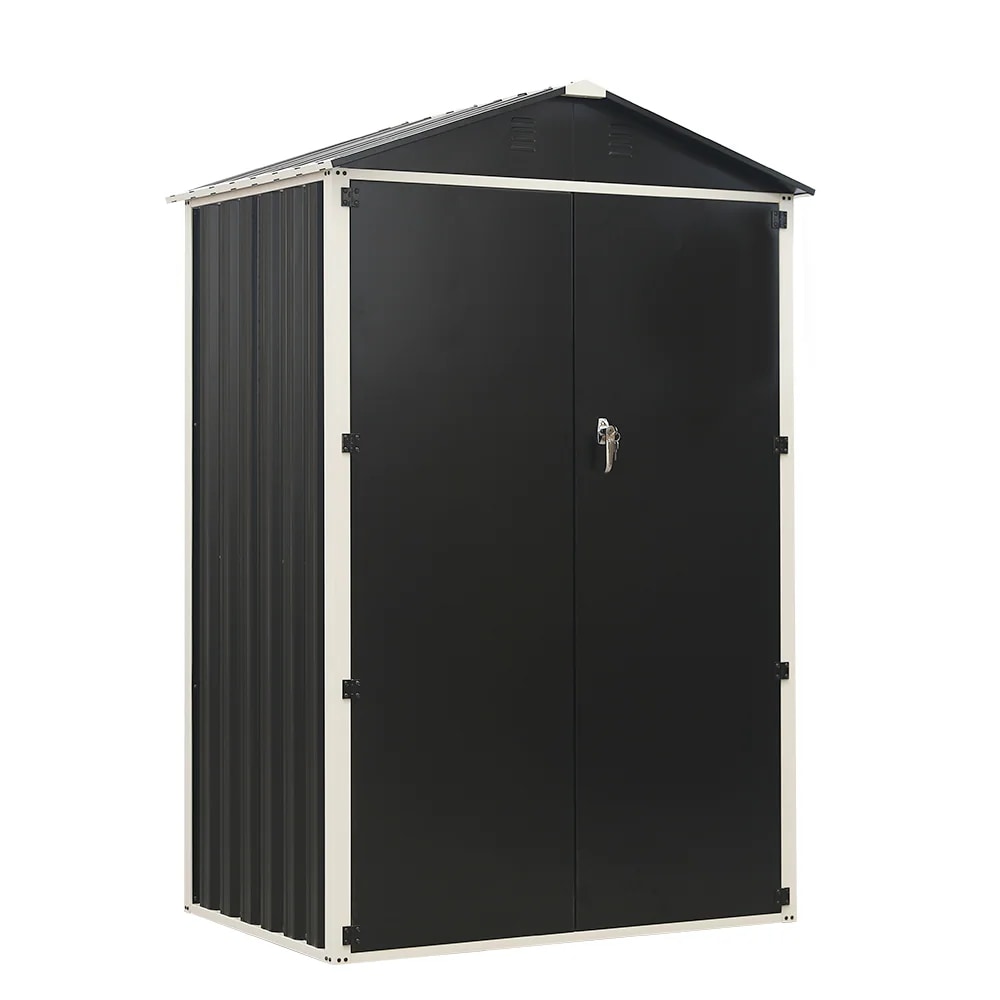 1707【ブラック】物置 倉庫 大型物置 戸外収納庫 防水/耐侯 収納可能 ガーデン/庭/田畑/農場 頑丈 大容量