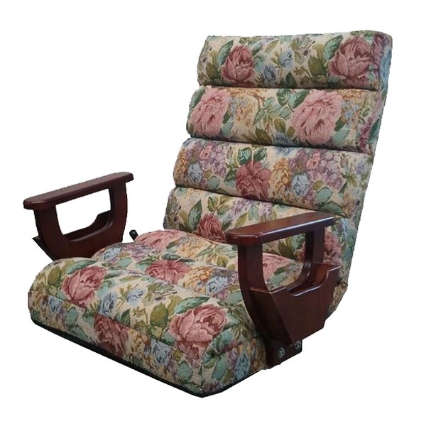 座椅子 木肘付回転チェア チェア ローソファ 椅子 いす イス チェアー ローチェアー 座いす リクライニング 一人掛け 一人用 肘付き 肘掛