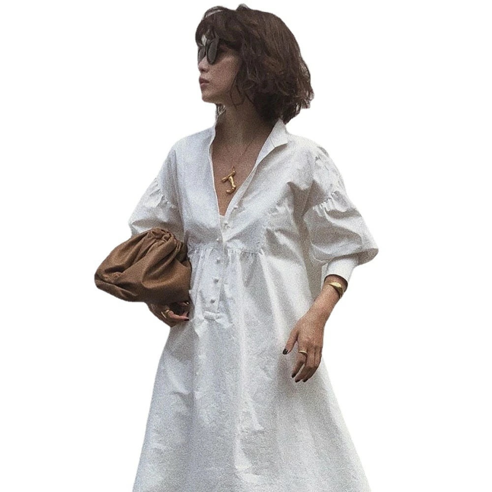 ロングシャツワンピース マタニティ 長袖 無地 ワンピース シャツ レディース 大きいサイズ 白 バレンタイン 2025 プレゼント