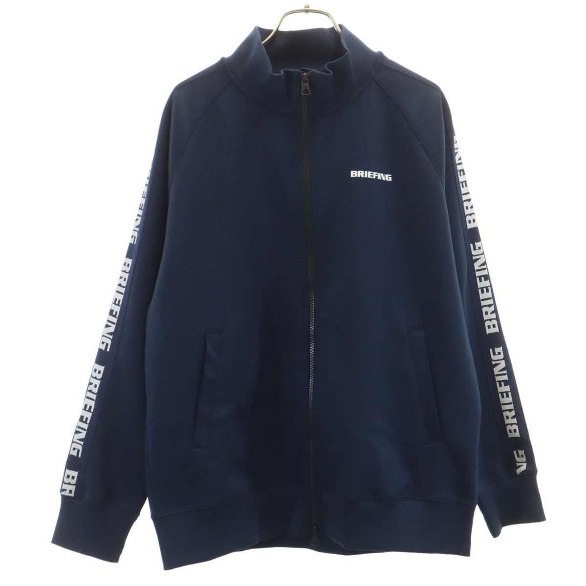 美品 ゴルフ ダンボールニット ジップジャケット M ネイビー メンズ 古着
