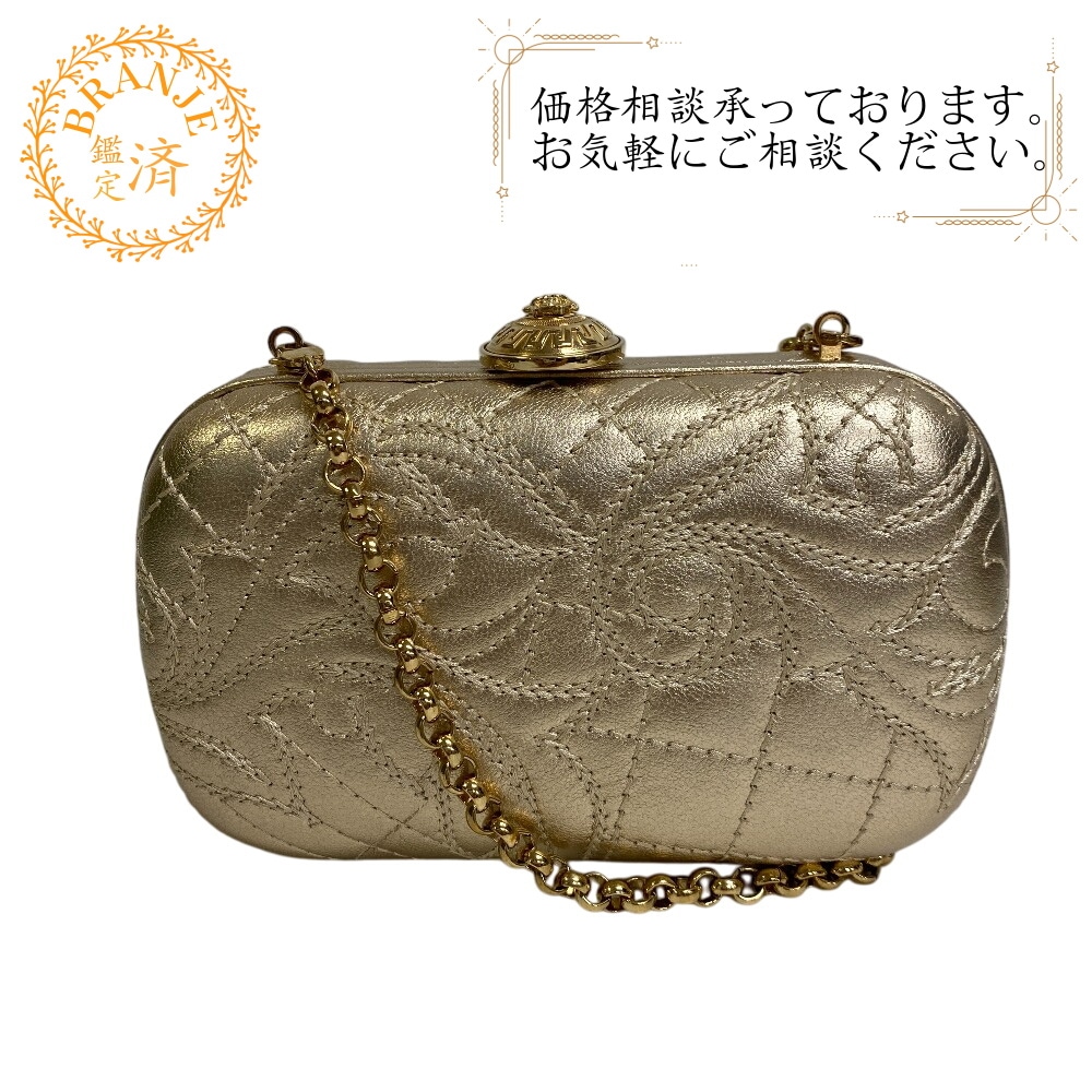 がま口 チェーンショルダー PVC ポーチ ゴールド ブランド 33,248円