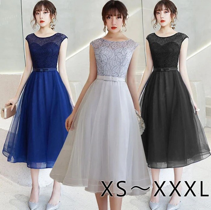 本日の限定商品 パーティードレス 結婚式 ワンピース パーティドレス ミモレ丈 ウェディングドレス ウエディング ドレス 二次会 花嫁 ブライズメイド お呼ばれ ワンピース ミモレ丈 エンパイア結婚式