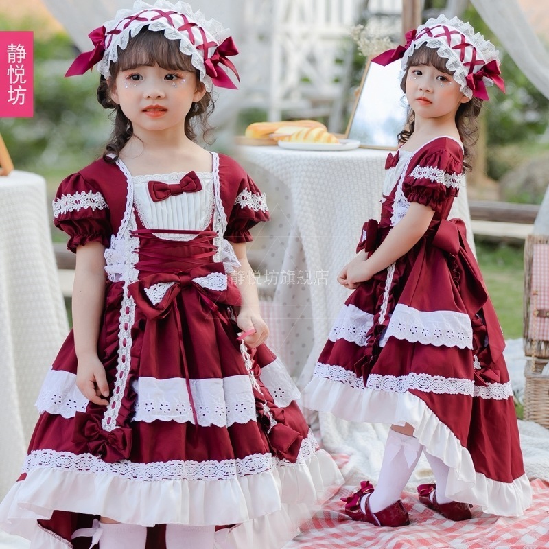 オリジナルの子供用ロリータドレス新しい女の子のロリータアゲハチョウスカートパフォーマンス服毎日のロリータパフィースカート