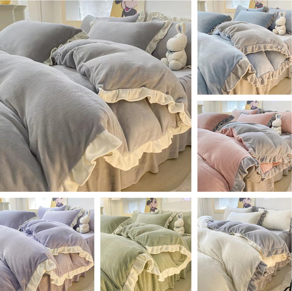 布団カバー セット 韓国ファッション 布団カバー 冬用 毛布 暖かい 厚手 ベッドカバー ダブルサイズ 掛け布団カバーボックスシーツ 抗菌防臭 洗える 寝具 ベッド用品 シングル セミダブル ダブル