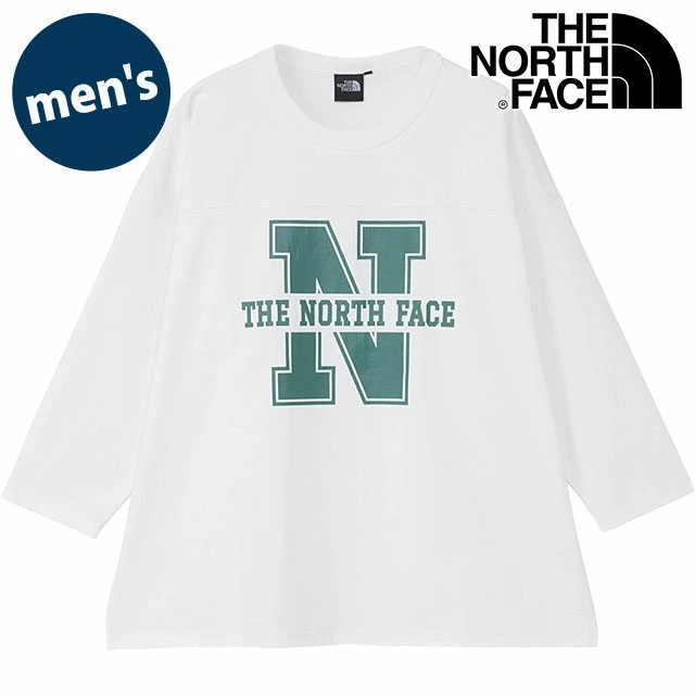 メール便 スリークォーターフットボールティー [NT82438-OW] 3/4 Football Tee メンズ TNF アウトドア トップス カットソー 長袖Tシャツ オフホワイト