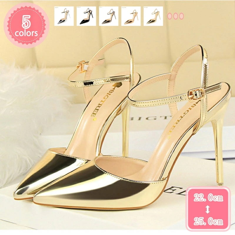 500円OFFクーポン パンプス ウェディング ポインテッドトゥ アンクルストラップ 大きいサイズ 履きやすい 痛くない ハイヒール 結婚式 入学式 お出かけ ドレスシューズ ストラップ バックル 美