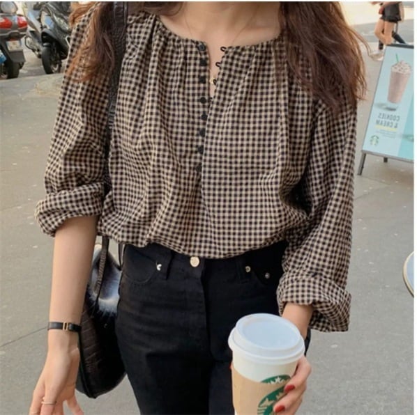 トップス シャツ ブラウス 袖あり 長袖 ストレート レース かわいい 可愛い きれいめ シンプル カジュアル 上品 おしゃれ お洒落 かっこいい レトロ 女子 こなれ感 ラブリー