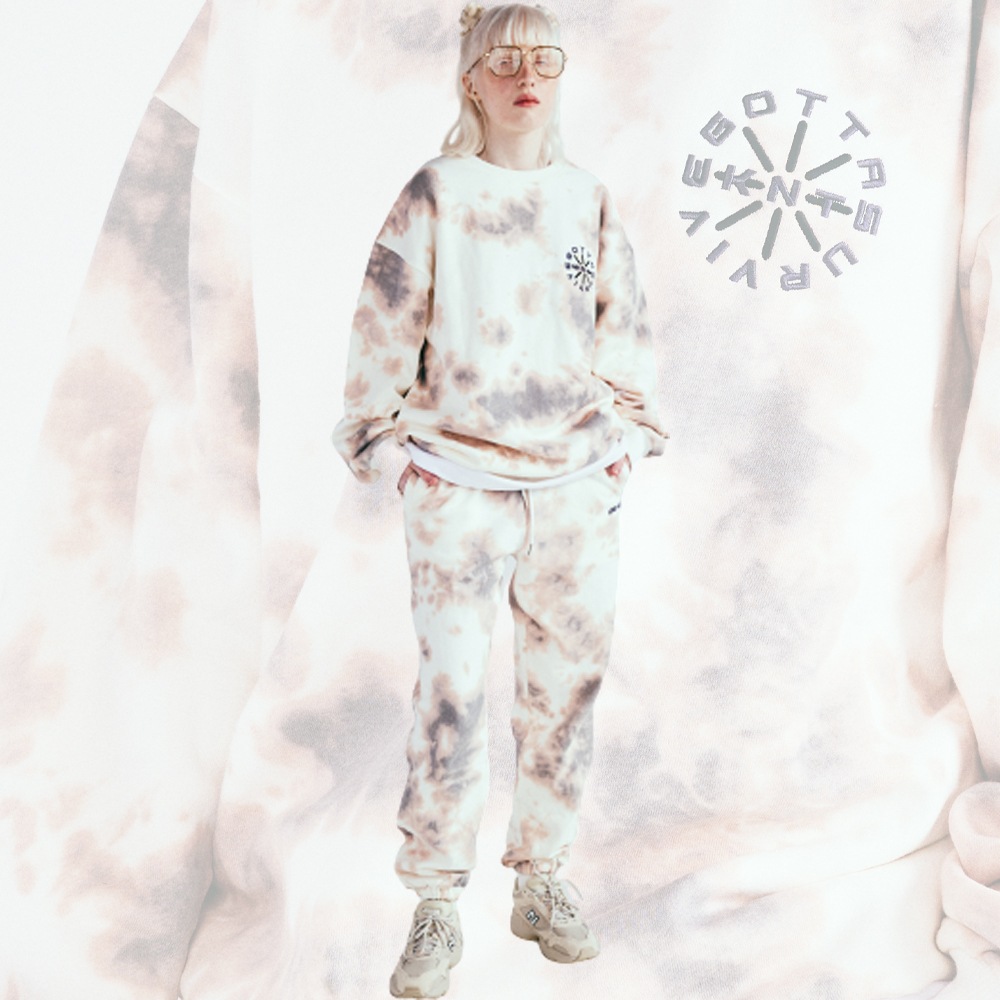 [UNISEX] [男女兼用] TWO TONE PRINT JOGGER PANTS OVERFIT 裏起毛 ツートーン捺染 ジョガーペンツ オーバーサイズ