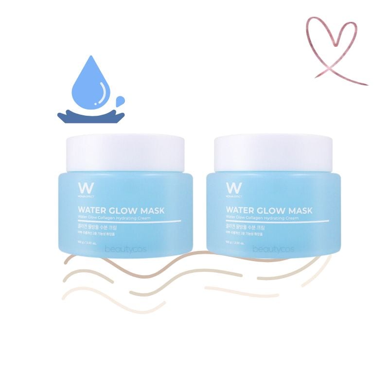 [1+1]ウォーターグローマスク100ml+100ml / 水玉水分クリーム/ 熱感減少/ 肌刺激鎮静/ オイルフリー