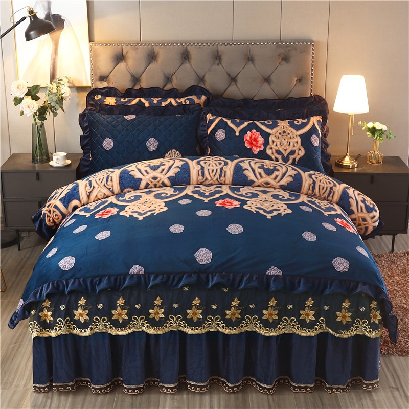 4点セット：150240CM布団カバー 4点セット シングル 寝具カバーセット 掛け布団カバー ボックスシーツ 枕カバー フリル付き ベッド用 布団用 おしゃれ 韓国 かわいい プリンセス風