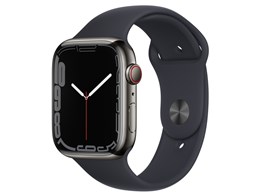 Apple Watch Series 7 GPS+Cellularモデル 45mm MNAX3J/A [グラファイトステンレススチールケース/ミッドナイトスポーツバンド]