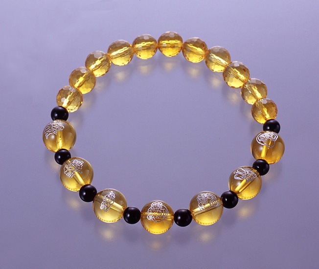 七福神黄水晶ブレス黄水晶/オニキス/パワーストーン ブレスレット
