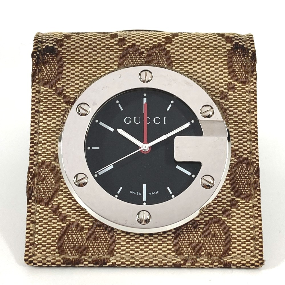 置時計 YC200001 ロゴ トラベルウォッチ GG インテリア 時計 SS ベージュ