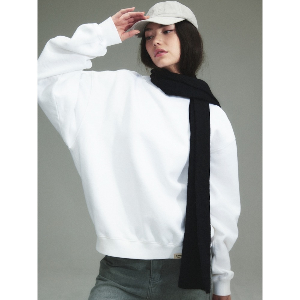 GLOWNY G クラシックスウェットシャツ (ホワイト)