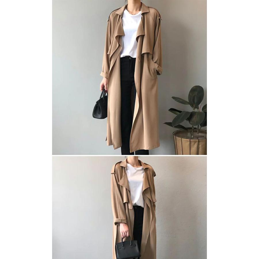 春作コートレディーストレンチコート春コートレディース春秋スプリングコートロングコートロングカーディガン羽織り薄トレンチアウタージャ