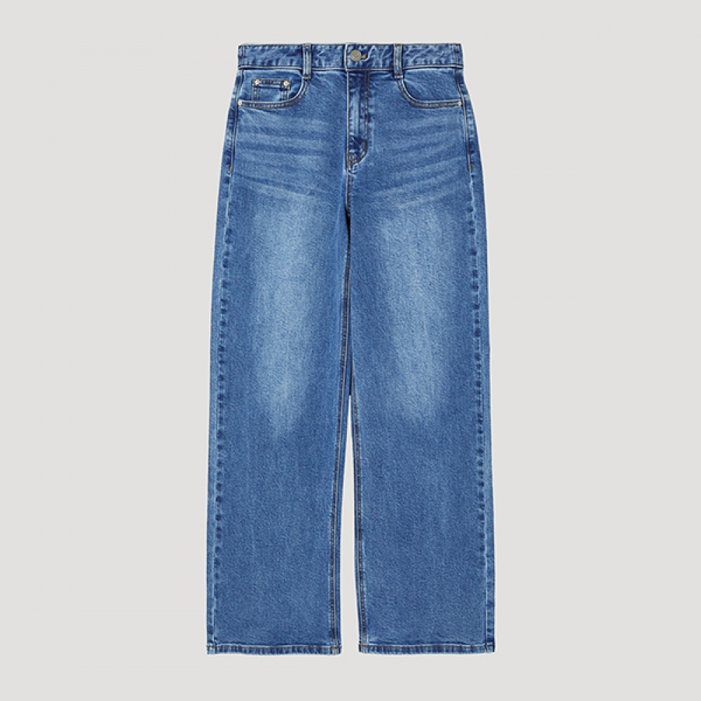 (SHS MISS) ベーシックストレートフィットデニムパンツ_SSMSLP12070_DL