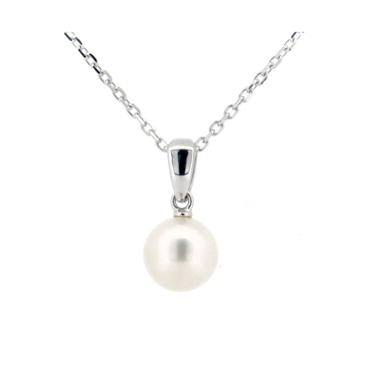 パール ネックレス 7.3ミリ 一粒真珠 K18WG(18金 ホワイトゴールド) 質屋出品