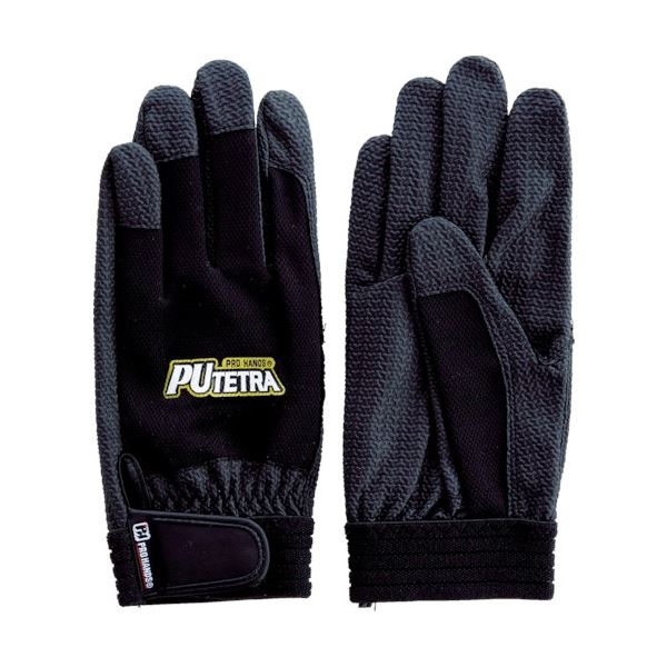 （まとめ）富士グローブ PUテトラ TE-007 ブラック L 0905 1双 [x5セット]