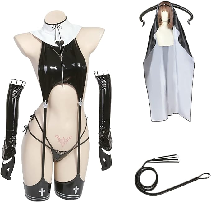 [Sky]魅魔シスター 修道女 悪魔の女王 コスプレ衣装 悪魔姫 人気 情趣 撮影用 cosPU革 制服 セクシー 情趣 撮影用 コスプレ コスチューム