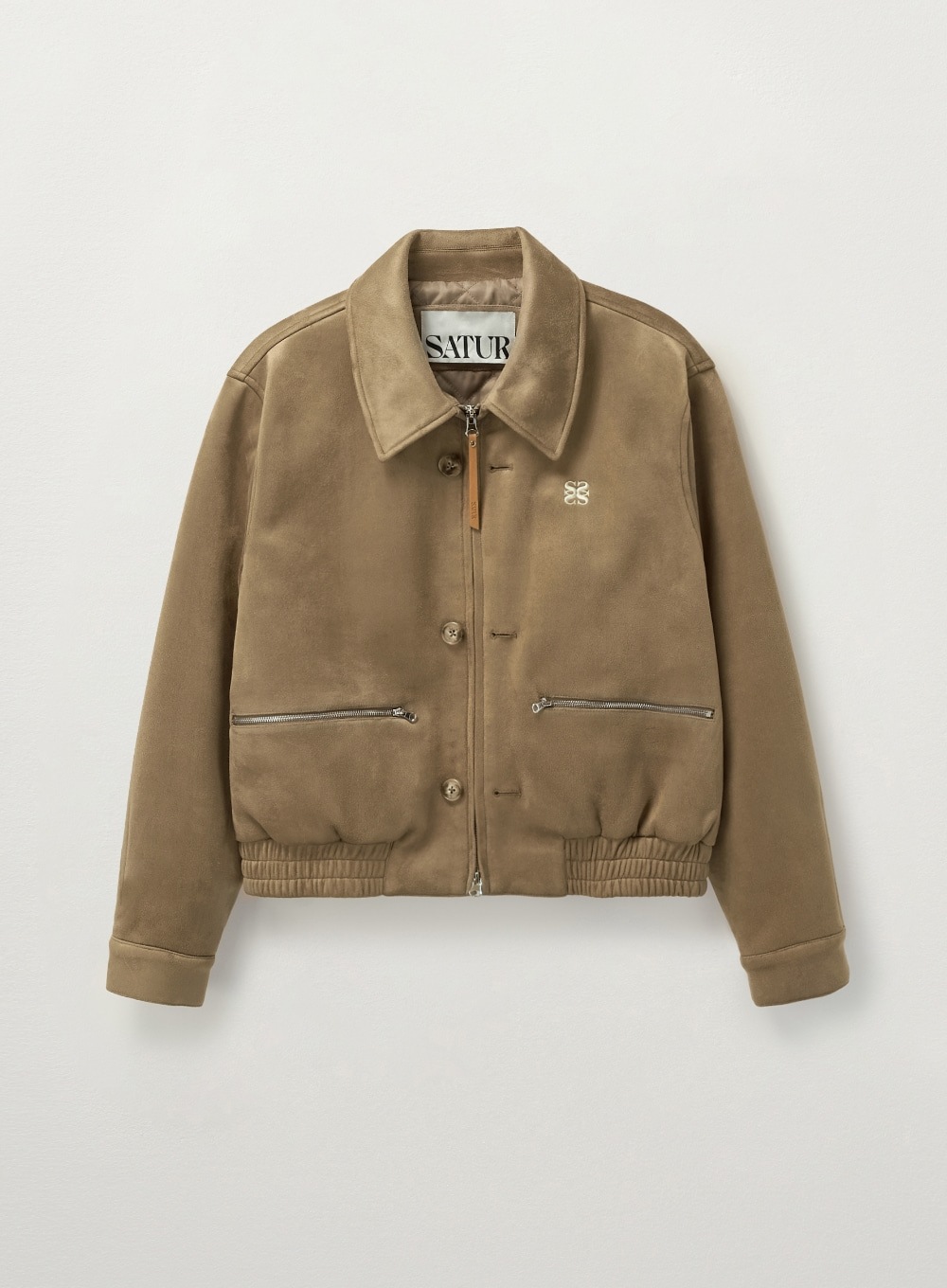 【SATUR】 (W) TEO FAUX SUEDE SHORT JACKET : BEIGE