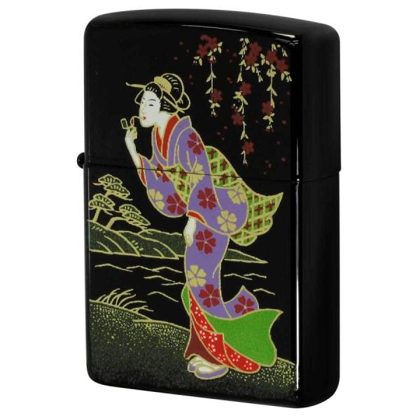Zippo ジッポー ライター 本金蒔絵 ウインディ Windy 今昔 伝統工芸 和柄 ゴールドタンク 江戸 WINDY 黒 ウレタン塗装