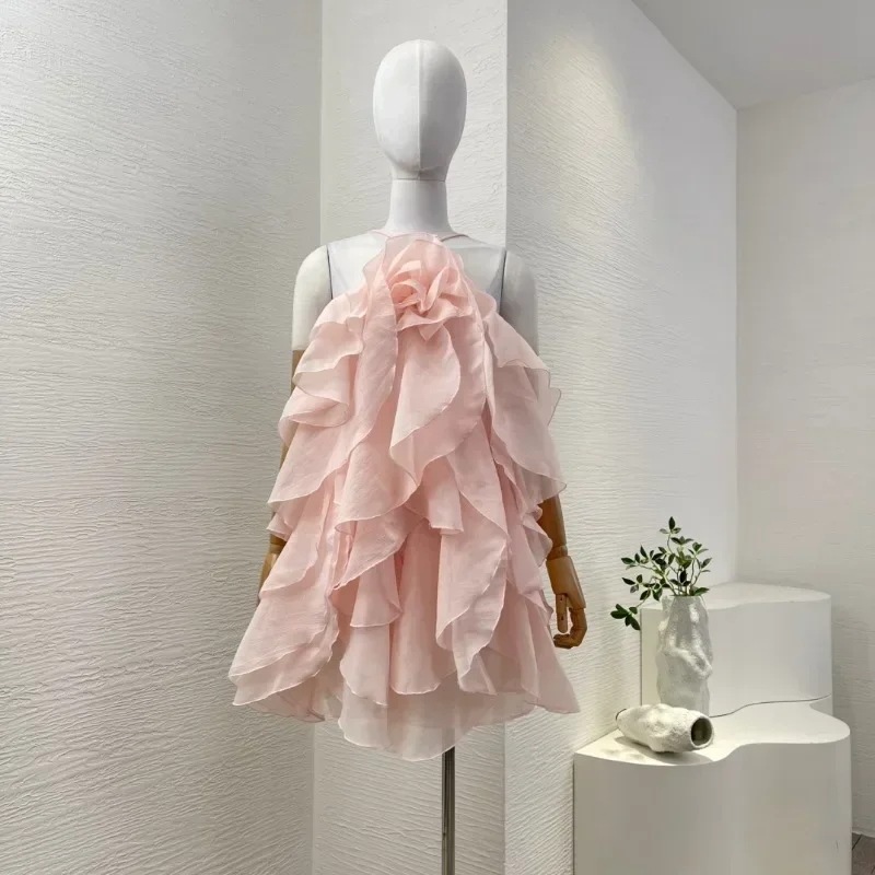 女性のノースリーブミニドレス,ホルターネック,ビーチスタイル,黒,フリル,高品質,新しい,春,夏,25 - AliExpress 200000345