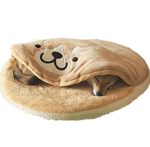 Panni 犬 ベッド 柴犬クッション 冬 ペットベッド 柴犬 ト 清潔しやすい 寝袋 布団 肌触りが良い クッション 犬マット 冬寒さ対策 通年使える 円形 もこもこ ふわふわ 柔らかい 防寒保温