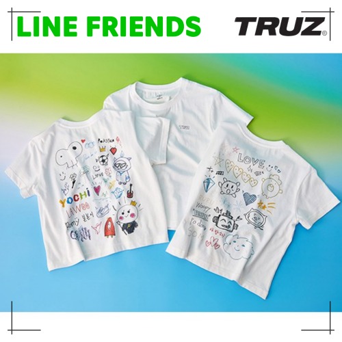 ラインフレンズ TRUZ アーティスト 半袖 Tシャツ (S) 韓国雑貨 かわいい