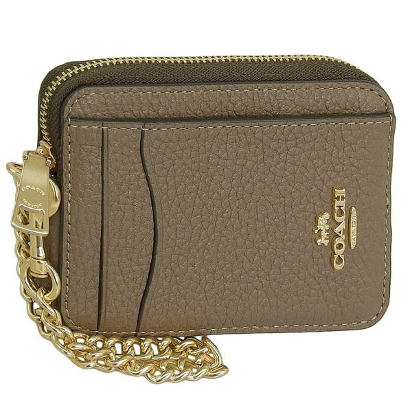 コーチ カードケース レディース コインケース 小銭入れ パスケース 定期入れ アウトレット レザー ダークストーン RFB ZIP CC 6303IMV2R COACH