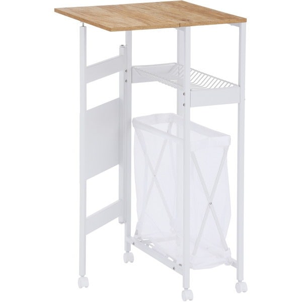 TLAW-B220ホワイト [天板付きランドリーワゴン スリムタイプ バスケット付] メーカー直送