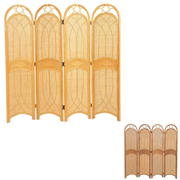 籐 スクリーン 4連 衝立 アジアン家具 高さ150cm