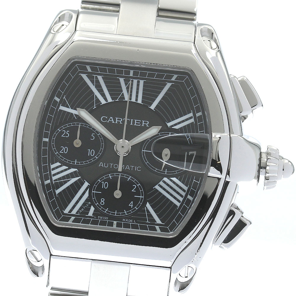 カルティエ CARTIER W62020X6 ロードスター クロノグラフ XL デイト クロノグラフ 自動巻き メンズ 良品 _872635【中古】