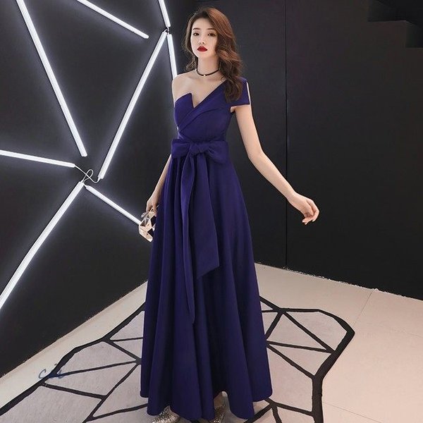 ロングドレス ワンショルダー 宴会ドレス 30代 二次会 パーティードレス キレイめ 40代 結婚式 イブニングドレス お呼ばれ