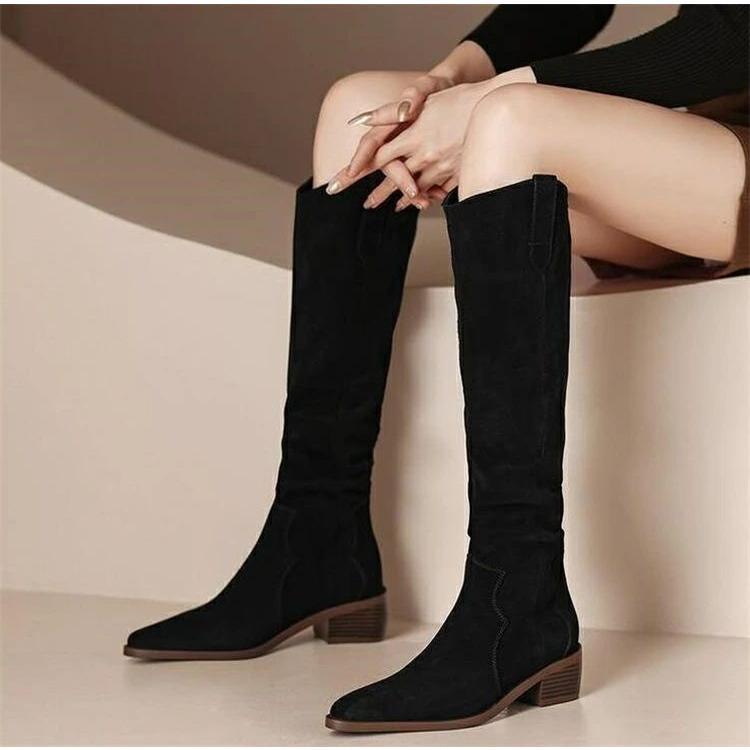シューズ オールシーズン ポインテッドトゥ 歩きやすい ロングブーツ大きいサイズ レディース 雪道 サイドゴア ヒール ロング 美脚 エンジニアブーツ ブーティ
