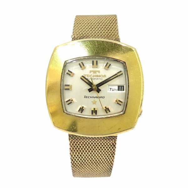 テクノス テクナバード 3407 自動巻 アンティーク 時計 腕時計 メンズ 【中古】