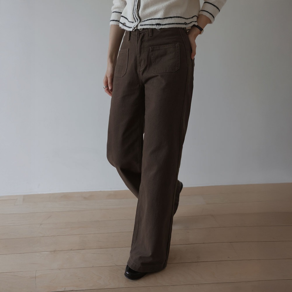 [S-XL] エイブコットンポケットワイドパンツ